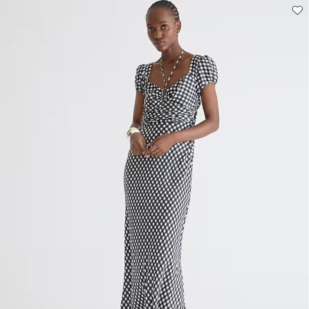 J. Crew Collection Maxi Dress in Black & White Gingham NWT - Size 2